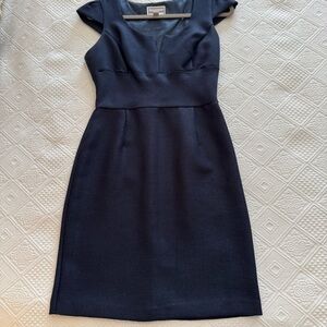 Karin Steven Classic Blue Dress Cap Short Sleeve Midi Knee Length Size 6